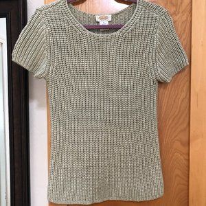 Talbots Petites Sage Green Short Sleeve Sweater